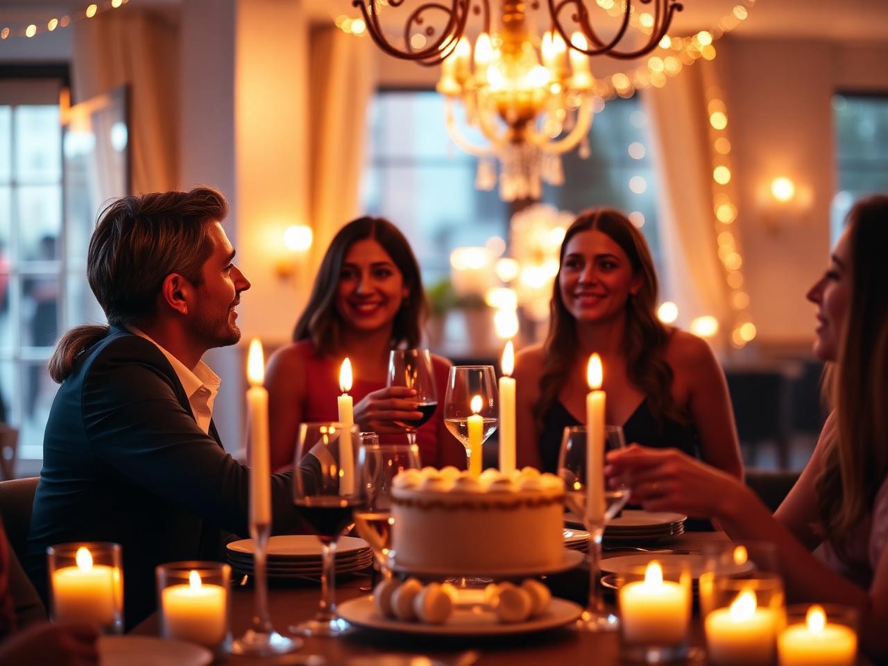 Stimmungsvolle Geburtstagsfeier mit Kerzenlicht